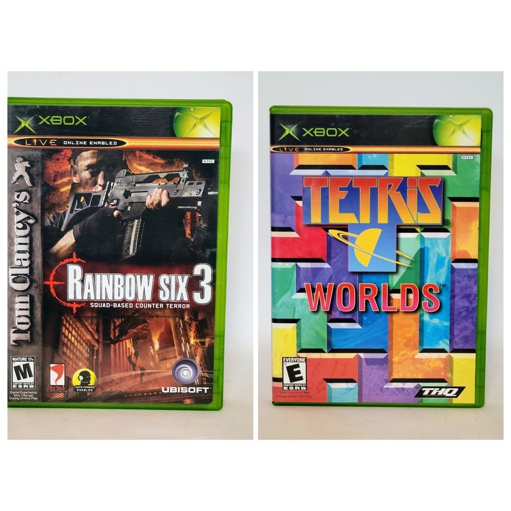 Tom Clancy's Rainbow Six 3 & Tetris Worlds XBOX Game Bundle Lot of 2. Preowned.